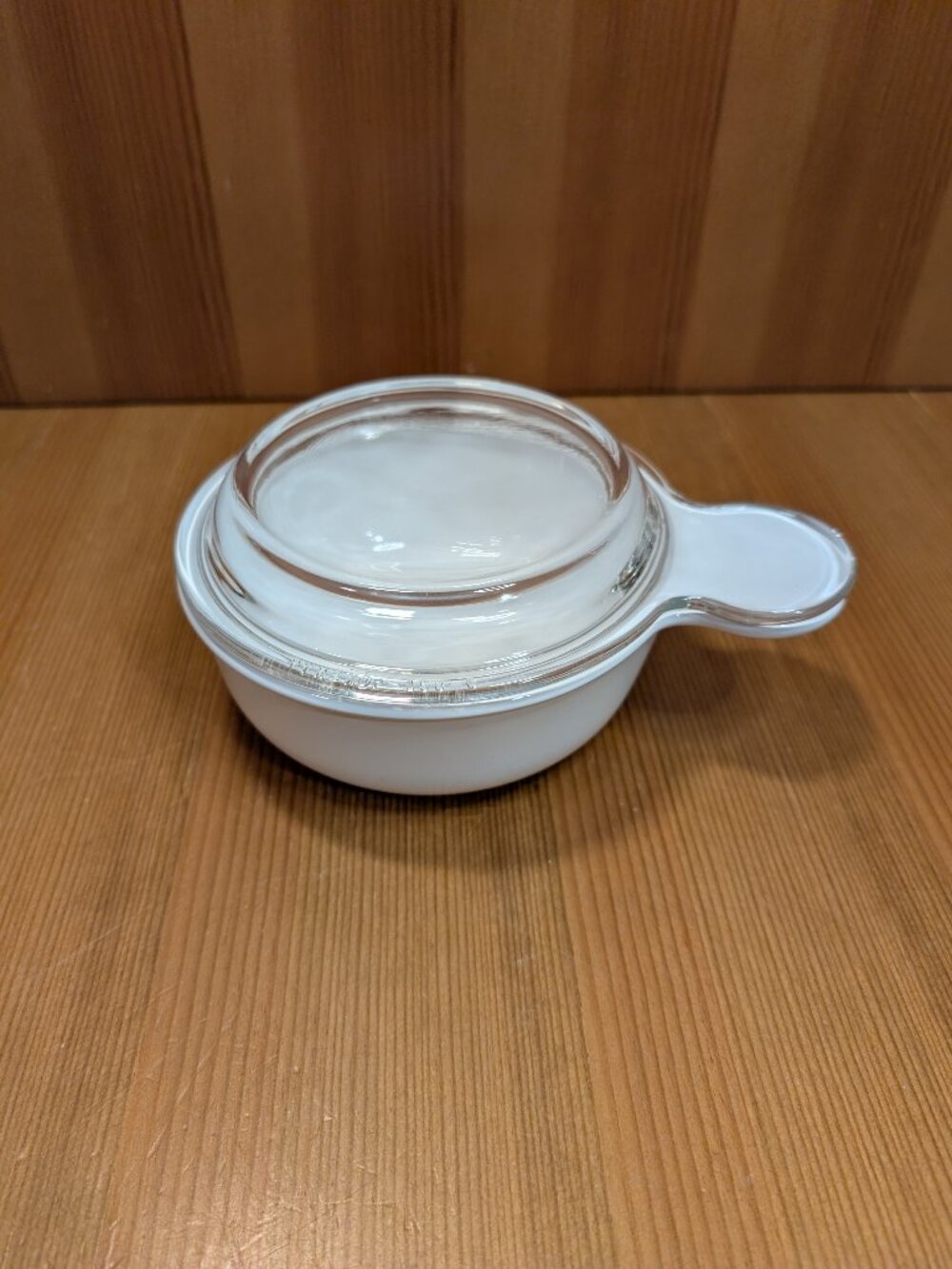 Vtg White Corning Ware P-150-B Grab-It 15 oz Bowl w/ Pyrex P-150-C Lid 550ml EUC